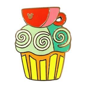 Disney Mad Tea Party Cupcake Hidden Mickey 2025 Pin Disneyland Wave B Alice New